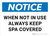 Notice: When Not In Use Always Keep Spa Covered Landscape - Wall Sign