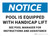 Notice: Pool Is Equipped with ADA Lift Landscape - Wall Sign