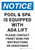 Notice: Pool Is Equipped with Handicap Lift See Pool Manager Portrait - Wall Sign