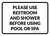 Please Use Restroom and Shower Before Using Pool or Spa Landscape - Wall Sign