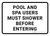 Pool & Spa Hours Children Must Be Accompanied Landscape - Wall Sign