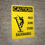 Caution: Walk Down Stairs Backward Vertical with Graphic - Wall Sign