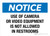 Notice: Use of Camera or Video Equipment Is Not Allowed In Restrooms Landscape - Wall Sign