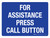 For Assistance Press Call Button Blue Landscape - Wall Sign