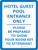 Hotel Guest Pool Entrance Only Show Your Room Key Portrait - Wall Sign