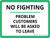 No Fighting Problem Customers Will Be Asked To Leave Landscape - Wall Sign