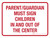 Parent Guardian Must Sign Children In and Out of the Center Landscape - Wall Sign