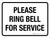 Please Ring Bell For Service Landscape - Wall Sign