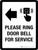 Please Ring Door Bell for Service (Arrow Left) Portrait - Wall Sign
