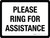 Please Ring For Assistance Landscape - Wall Sign