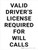 Valid Driver's License Required For Will Calls Portrait - Wall Sign
