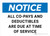 Notice: All Co-pays And Deductibles Are Due At Time Of Service Landscape - Wall Sign