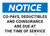 Notice: All Co-pays Deductibles Coinsurance Are Due At Time Of Service Landscape - Wall Sign