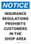 Notice: Insurance Regulations Prohibits Customers In Shop Area Portrait - Wall Sign
