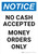 Notice: No Cash Accepted Money Orders Only Portrait - Wall Sign