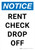 Notice: Rent Check Drop Off Portrait - Wall Sign