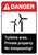 Danger: Turbine Area Private Property No Trespassing ANSI Portrait - Wall Sign