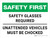 Safety First: Safety Glasses Required Unattended Vehicles Must Be Chocked Landscape - Wall Sign