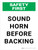 Safety First: Sound Horn Before Backing Portrait - Wall Sign