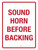 Sound Horn Before Backing Portrait - Wall Sign