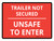 Trailer Not Secured Unsafe To Enter Red Landscape - Wall Sign