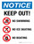 Notice: Keep Out No Swimming No Ice Skating No Boating Portrait - Wall Sign