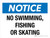Notice: No Swimming Fishing Or Skating Landscape - Wall Sign