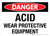 Danger: Acid Wear Protective Equipment Landscape - Wall Sign