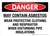 Danger: May Contain Asbestos Wear Protective Clothing And Respirator Landscape - Wall Sign