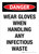 Danger: Wear Gloves When Handling Any Infectious Waste Portrait - Wall Sign