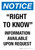 Notice: Right To Know Information Available Upon Request Portrait - Wall Sign