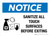 Notice: Sanitize All Touch Surfaces Before Exiting Landscape - Wall Sign