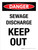 Danger: Sewage Discharge Keep Out Portrait - Wall Sign