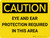 Caution: Eye and Ear Protection Required in This Area - Wall Sign