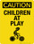 Caution: Children At Play with Icon - Wall Sign