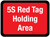 Red Tag Holding Area Red/Black Rectangular - Floor Sign