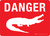 Danger: Alligators with Icon Landscape - Wall Sign