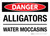 Danger: Alligators Water Moccasins Landscape - Wall Sign