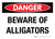 Danger: Beware of Alligators Landscape - Wall Sign