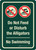 Do Not Feed or Disturb the Alligators - No Swimming with Icons Portrait - Wall Sign