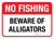 No Fishing - Beware of Alligators Landscape - Wall Sign
