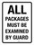 All Packages Must Be Examined By Guard Portrait - Wall Sign