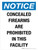 Notice: Concealed Firearms Are Prohibited In This Facility Portrait - Wall Sign