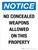 Notice: No Concealed Weapons Allowed On This Property Portrait - Wall Sign