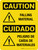 Caution: Falling Material with Hazard Icon Bilingual Spanish - Wall Sign