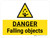 Danger: Falling Objects Landscape - Wall Sign with Icon