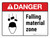Danger: ANSI Falling Material Zone Landscape - Wall Sign
