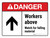 Danger: ANSI Workers Above Watch For Falling Material Arrow Up Landscape - Wall Sign