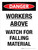 Danger: Workers Above Watch For Falling Material Portrait - Wall Sign