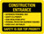 Construction Entrance Rules Landscape - Wall Sign